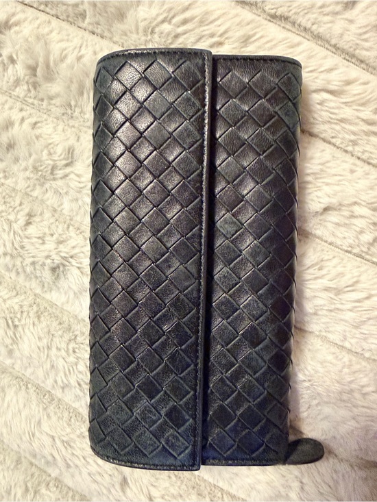 Bottega Veneta Handbags - Bottega Veneta Black Intrecciato Woven Leather Wallet